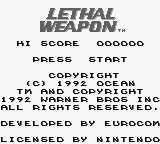 Lethal Weapon title screen for GameBoy